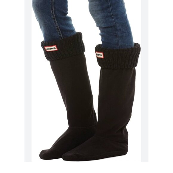 New Hunter boot socks Half Cardigan black tall size medium - Picture 9 of 9